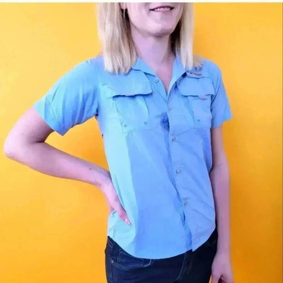 Columbia PFG Kids Button Front Shirt / Medium - Picture 7 of 9